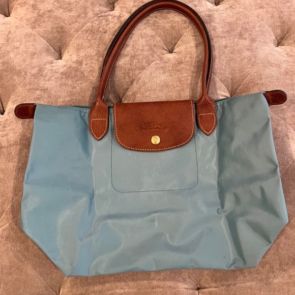 Longchamp Le Pliage Small (LONG STRAPS) Tote Shoulder Bag-BLUE NYLON - Picture 9 of 16